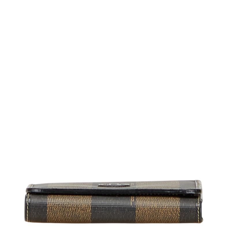 FENDI（フェンディ） ペカン 三つ折り財布 ブラック ブラウン PVC