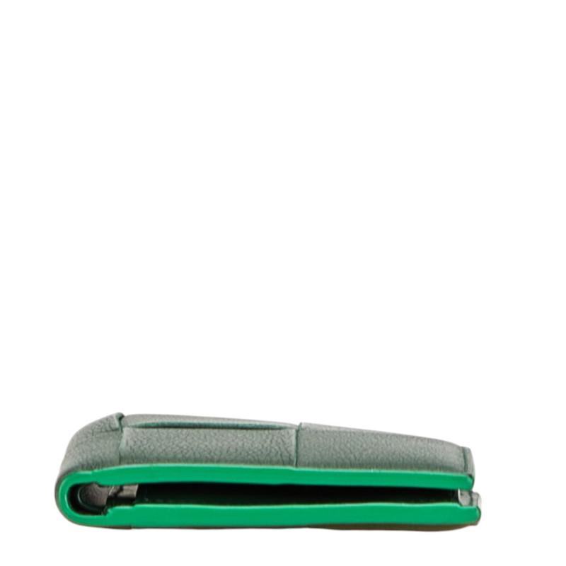 ボッテガヴェネタ BOTTEGA VENETA ステッチカセット イントレチャート 二つ折り長財布 財布 レザー レディース グリーン系 【中古】 BOTTEGA VENETA（ボッテガ・ヴェネタ） 中古 長財布二折 レディース
