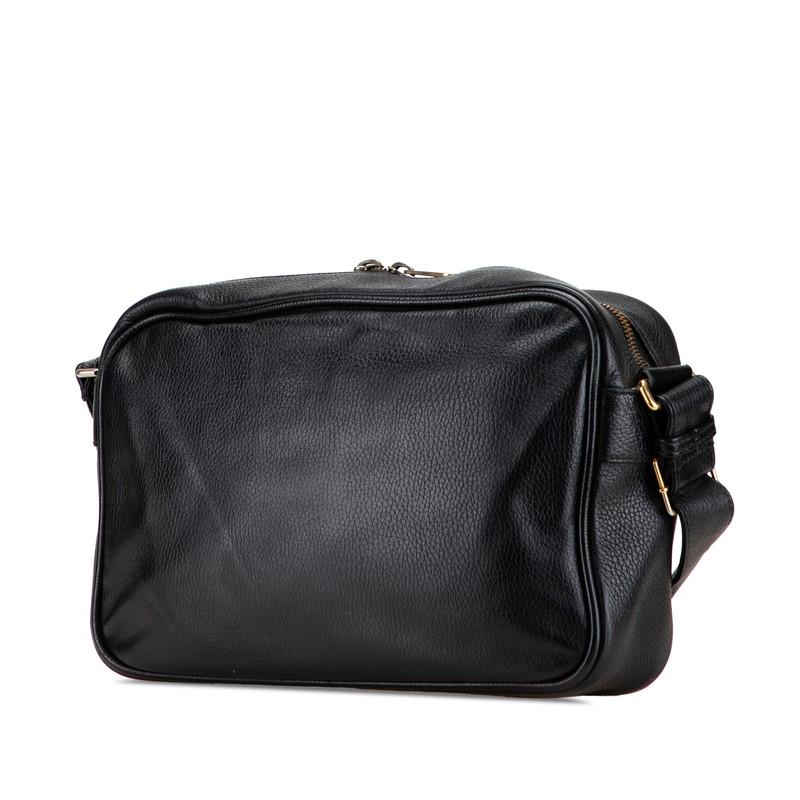 グッチ ロゴプリント 斜め掛け ショルダーバッグ 523589 ブラック レザー レディース GUCCI 【中古】 GUCCI（グッチ） ロゴプリント 斜め掛け ショルダーバッグ 523589