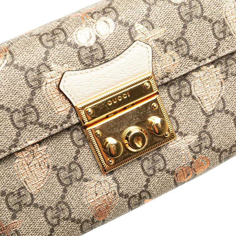 グッチ GGスプリーム パドロック ベリー プリント ミニ ショルダーバッグ ハンドバッグ 2WAY 652683 ベージュ PVC レザー GUCCI 【中古】