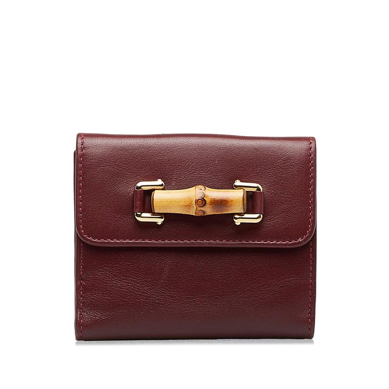 GUCCI（グッチ） バンブー 二つ折り財布 035 0416 ボルドー ワイン