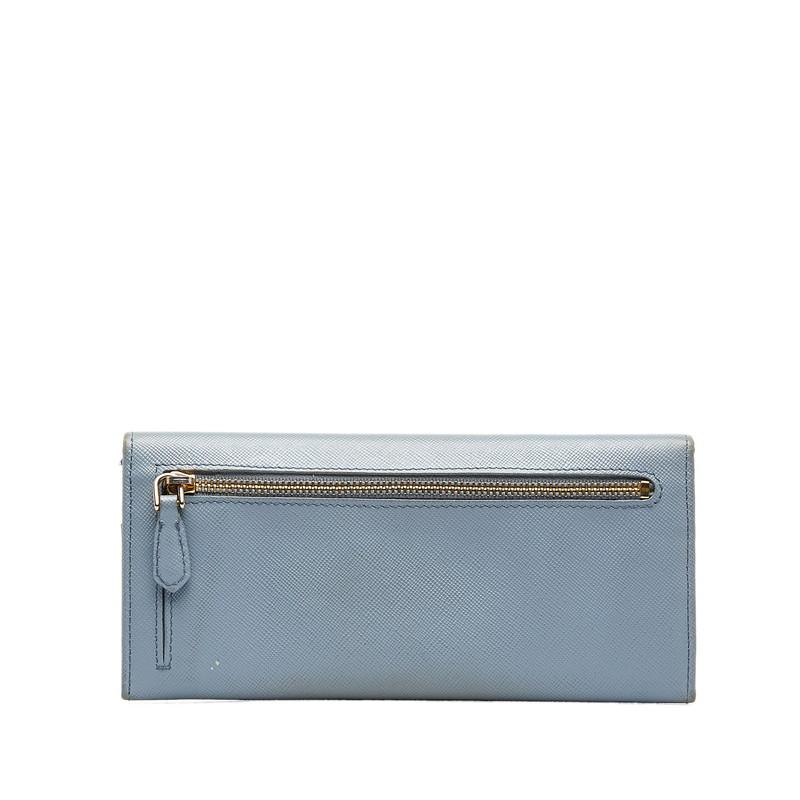 PRADA プラダ サフィアーノ 長財布 ライトブルー レザー レディース 