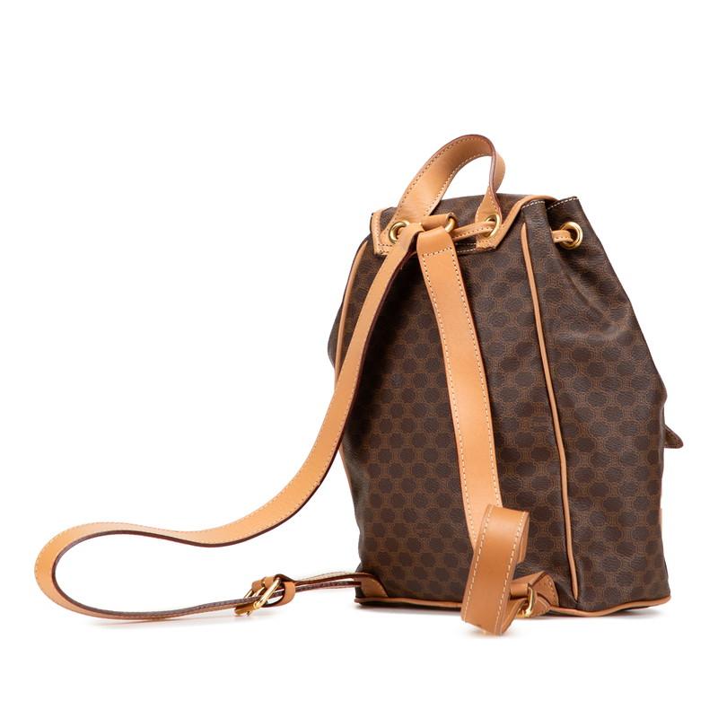 セリーヌ マカダム リュック バックパック ブラウン ベージュ PVC レザー レディース CELINE 【中古】 CELINE（セリーヌ） マカダム リュック バックパック ブラウン