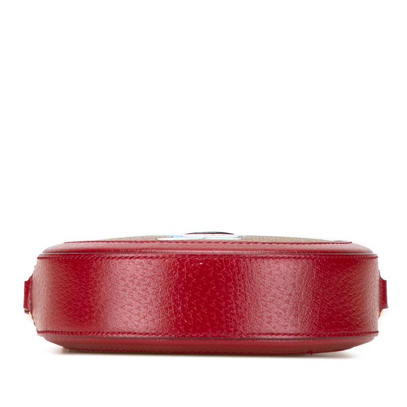 グッチ × ドラえもん ミニGGスプリーム ショルダーバッグ 625216 ブラウン レッド PVC レザー レディース GUCCI 【中古】 GUCCI（グッチ） × ドラえもん ミニGGスプリーム ショルダーバッグ