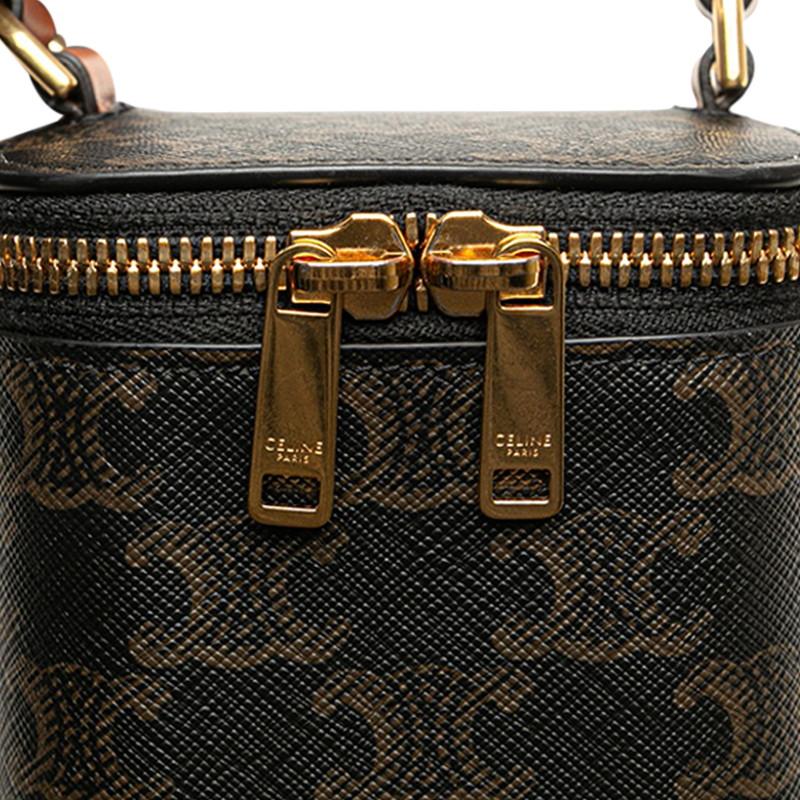 セリーヌ トリオンフ ミニバニティバッグ ショルダーバッグ 2WAY ブラウン PVC レザー レディース CELINE 【中古】 CELINE（セリーヌ） トリオンフ ミニバニティバッグ ショルダーバッグ