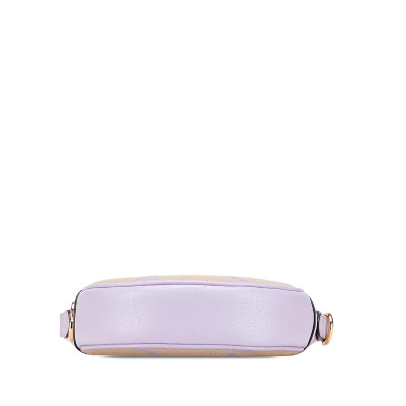 グッチ ジャンボGG GGミニバッグ ハンドバッグ ワンショルダーバッグ 658551 パープル ベージュ キャンバス レザー GUCCI 【中古】 GUCCI（グッチ） ジャンボGG GGミニバッグ ハンドバッグ ワン