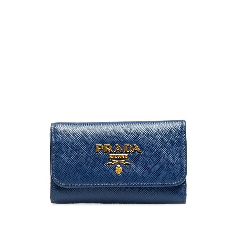 PRADA（プラダ） サフィアーノ キーケース 1PG222 ブルー レザー 