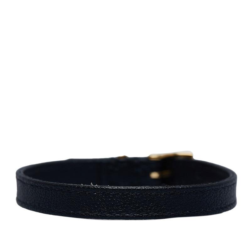 GUCCI グッチ ダブルG ブレスレット ブラック ゴールド レザー GUCCI グッチ ダブルG ブレスレット ブラック ゴールド レザー