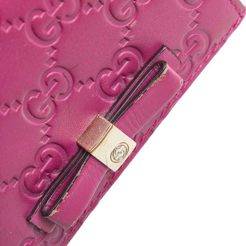 GUCCI（グッチ） グッチシマ ボウ リボンモチーフ 二つ折り財布 カード