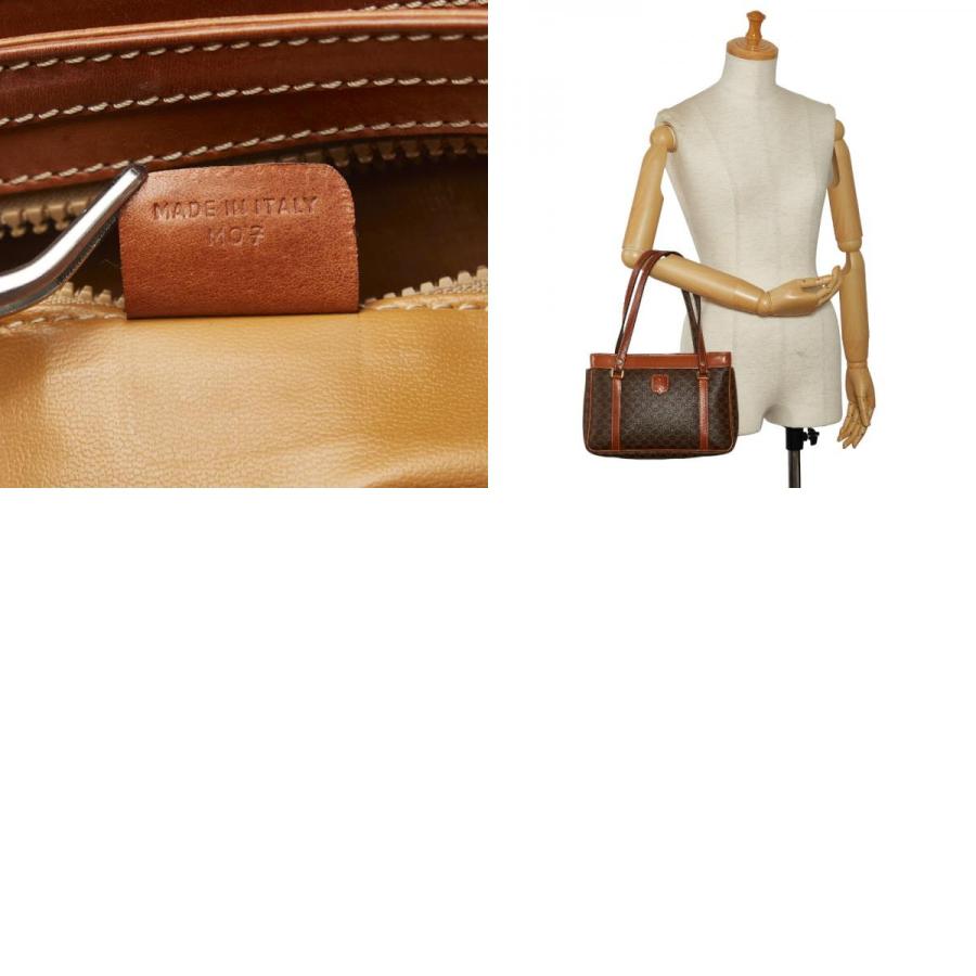 CELINE セリーヌ マカダム ハンドバッグ ブラウン PVC レザー CELINE セリーヌ マカダム ハンドバッグ ブラウン PVC レザー