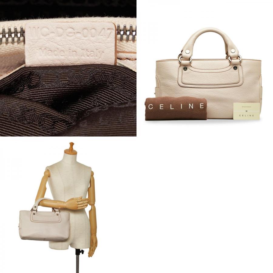 良品　セリーヌ CELINE ブギー ハンドバッグ ピンク ナイロン レザー CELINE セリーヌ ブギーバッグ ハンドバッグ トートバッグ