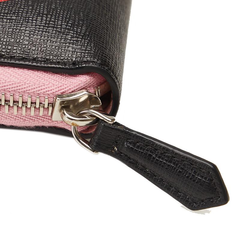 FENDI フェンディ　モンスターコンチネンタルウォレット　黒　ピンク FENDI フェンディ モンスター コンチネンタルウォレット