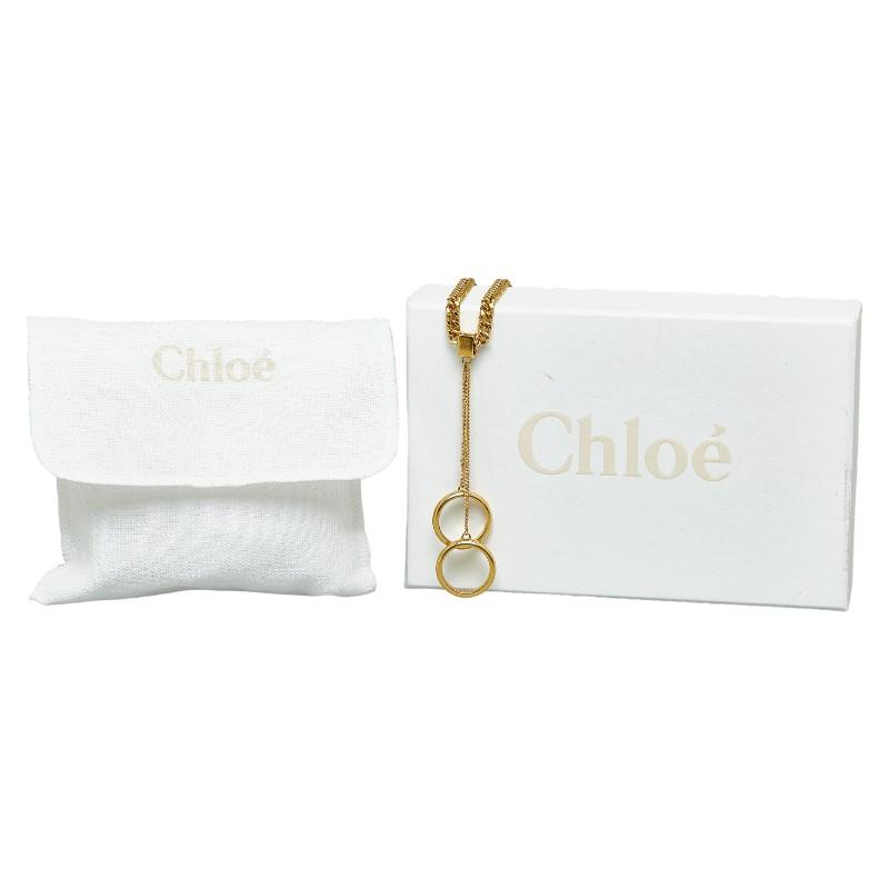 クロエ ダブルリング ネックレス ペンダント ゴールド メッキ レディース Chloe 【中古】｜ginzaparis2｜08