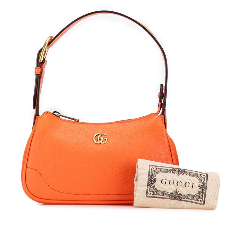 ★3日以内返品可★ 極美品 GUCCI グッチ アフロディーテ レザー ハンドバッグ 739076 ショルダーバッグ オレンジ レザー レディース GUCCI - ☆3日以内返品可☆ 極美品 GUCCI グッチ アフロディーテ