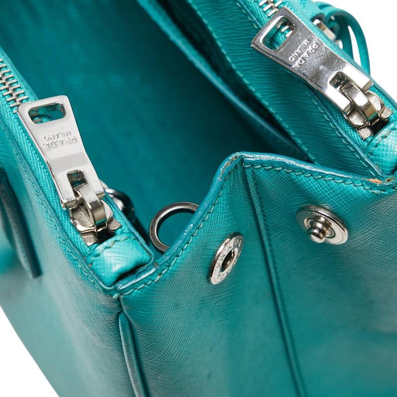 プラダ ガレリア ハンドバッグ ショルダーバッグ 2WAY 1BA863 エメラルドグリーン レザー レディース PRADA 【中古】 PRADA（プラダ） ガレリア ハンドバッグ ショルダーバッグ 2WAY 1BA863