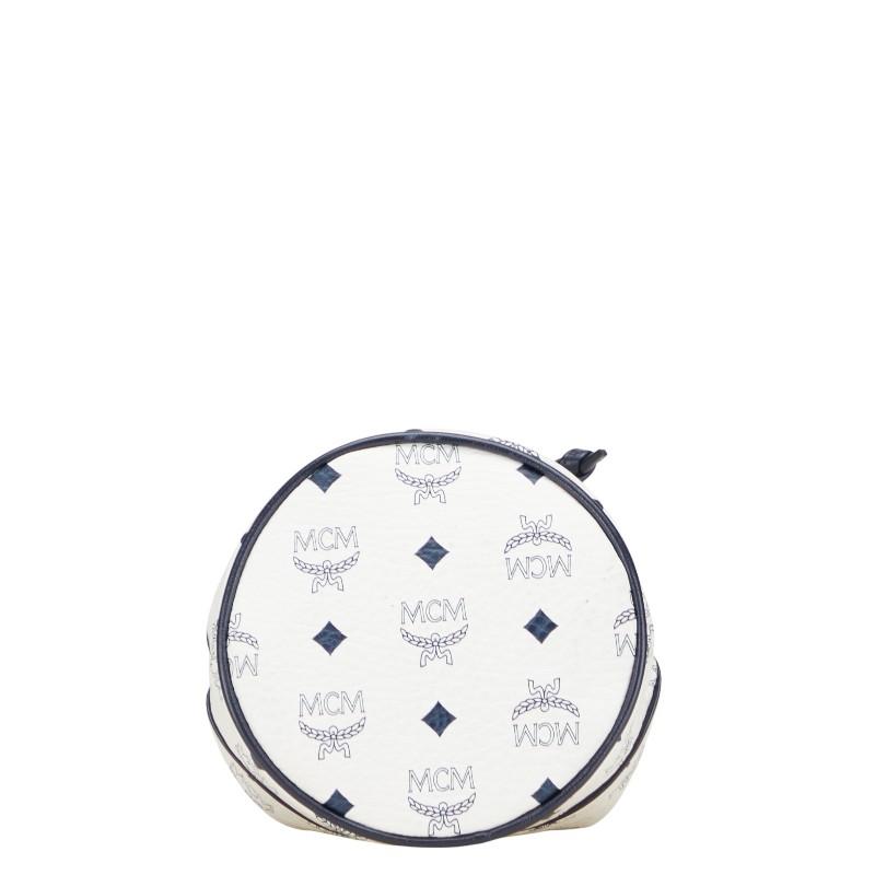 MCM ホワイト ネイビー ショルダーバッグ