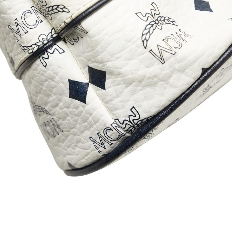 MCM ホワイト ネイビー ショルダーバッグ