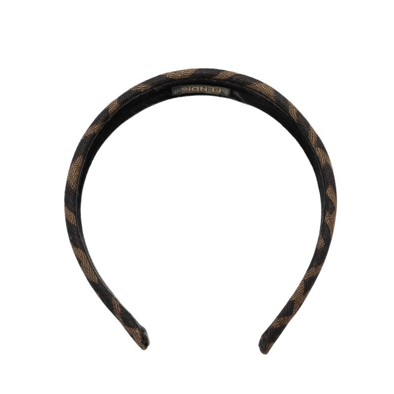 FENDI カチューシャ ブラウン・ゴールド FENDI（フェンディ） ズッカ ヘアアクセサリー カチューシャ ブラウン