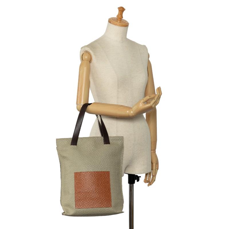 LOEWE ロエベ リピートアナグラム トートバッグ ベージュ ブラウン 