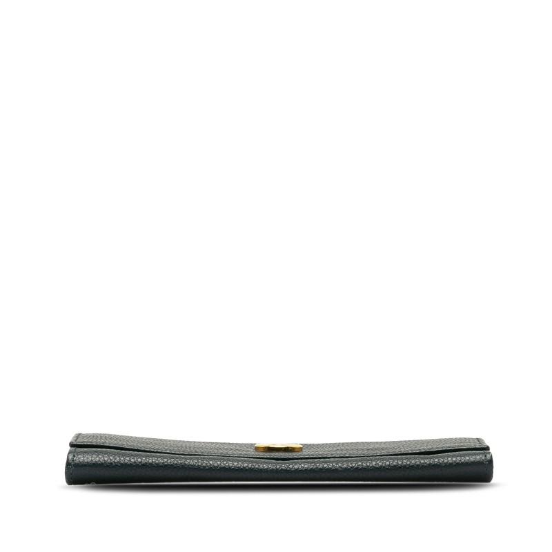 CELINE（セリーヌ） サークル ロゴ 長財布 ネイビー レザー レディース