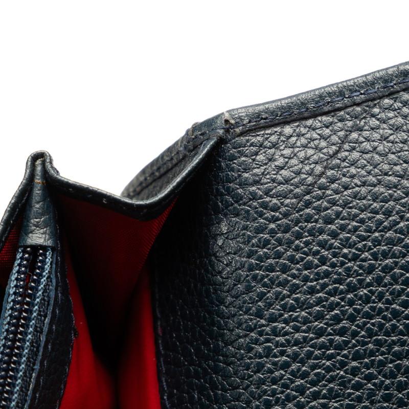 CELINE（セリーヌ） サークル ロゴ 長財布 ネイビー レザー レディース