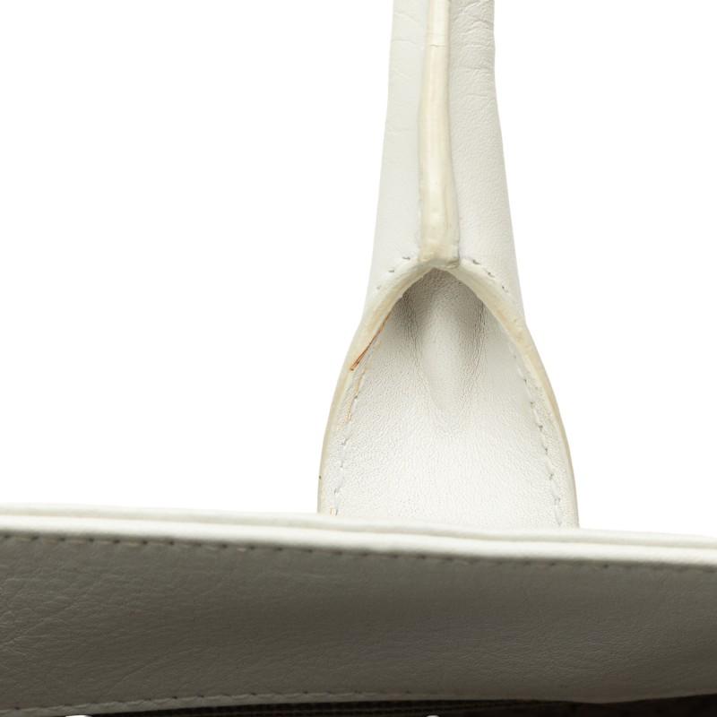 ディオール カナージュ トートバッグ ハンドバッグ ホワイト レザー