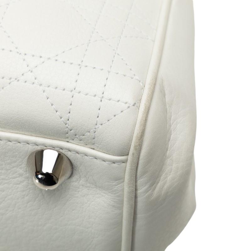 ディオール カナージュ トートバッグ ハンドバッグ ホワイト レザー