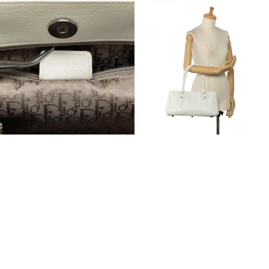 ディオール カナージュ トートバッグ ハンドバッグ ホワイト レザー