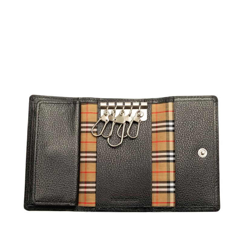 BURBERRY バーバリー ノバチェック 5連 キーケース レザー ブラック BURBERRY（バーバリー） ノバチェック キーケース 5連 ブラック レザー