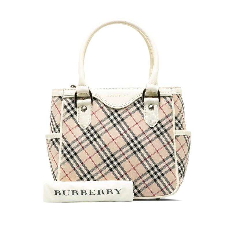 BURBERRY バーバリー ノバチェック ハンドバッグ ベージュ ホワイト 