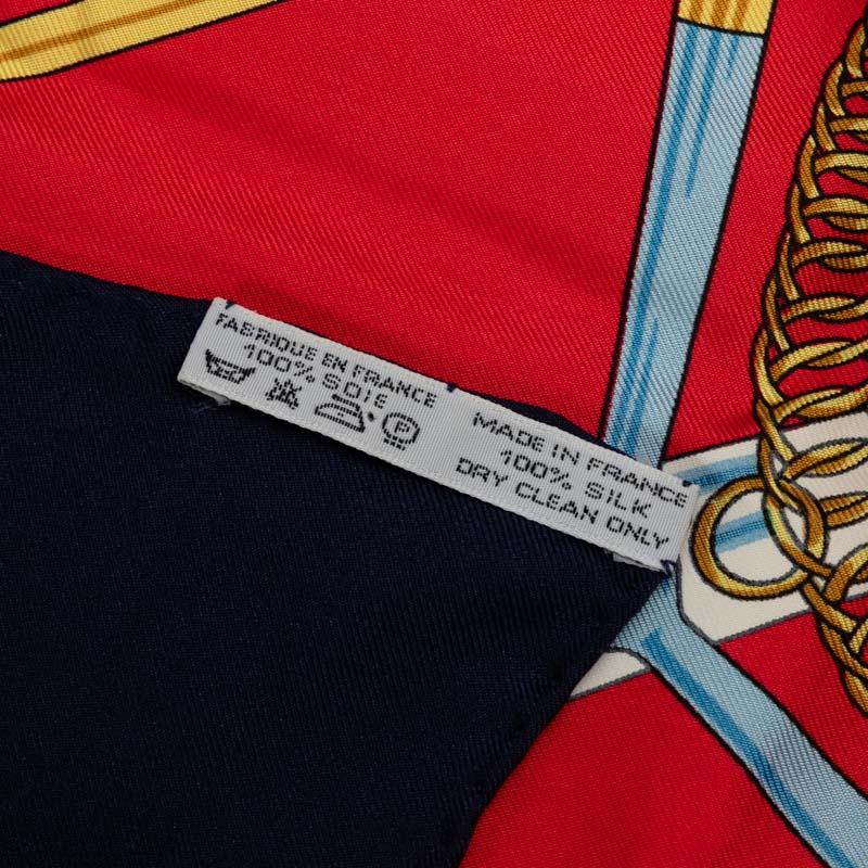 HERMES（エルメス） カレ90 Eperon dOr 黄金の拍車 スカーフ ネイビー