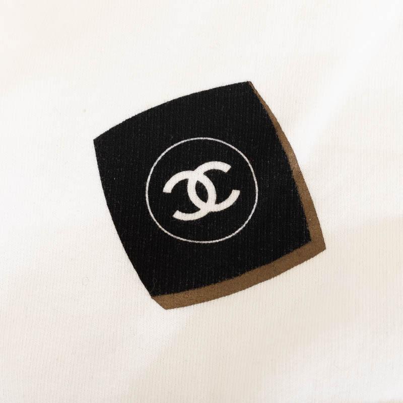 CHANEL シャネル ロゴ プリント 長袖シャツ トレーナー ホワイト CHANEL シャネル ロゴ プリント 長袖シャツ トレーナー ホワイト