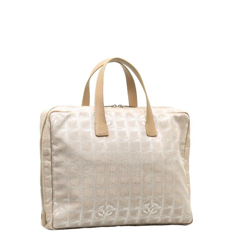 シャネル ニュートラベルライン ハンドバッグ ビジネスバッグ ブリーフケース ベージュ キャンバス レザー レディース CHANEL 【中古】 CHANEL（シャネル） ニュートラベルライン ハンドバッグ ビジネス