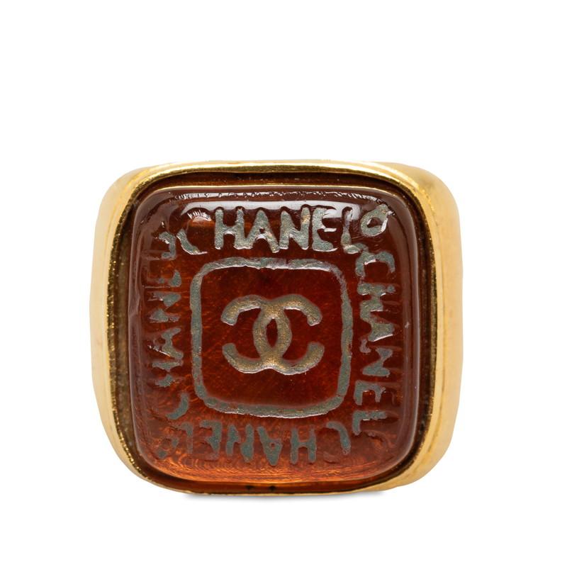 CHANEL シャネル ヴィンテージ ココマーク スクエアリング 指輪 CHANEL シャネル ヴィンテージ ココマーク スクエアリング 指輪