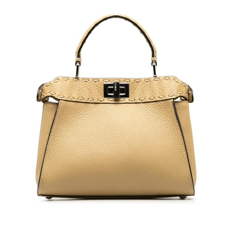 FENDI フェンディ　セレリア　レザー　ハンドバッグ ゴールド金具付き FENDI（フェンディ） セレリア ピーカブー ミニ ハンドバッグ
