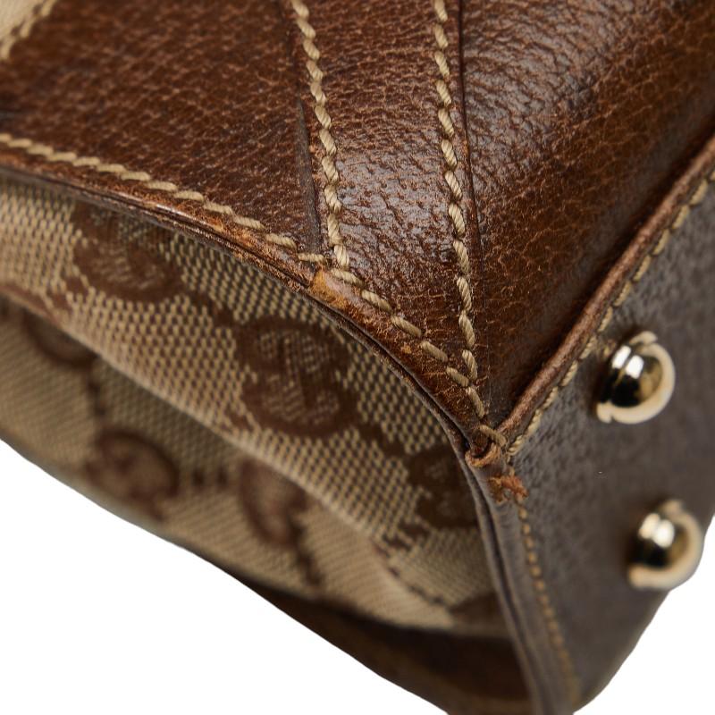 GUCCI GGキャンバス レザーハンドル トートバッグ 銀座購入 正規品 GUCCI（グッチ） GGキャンバス ハンドバッグ 120895 ベージュ