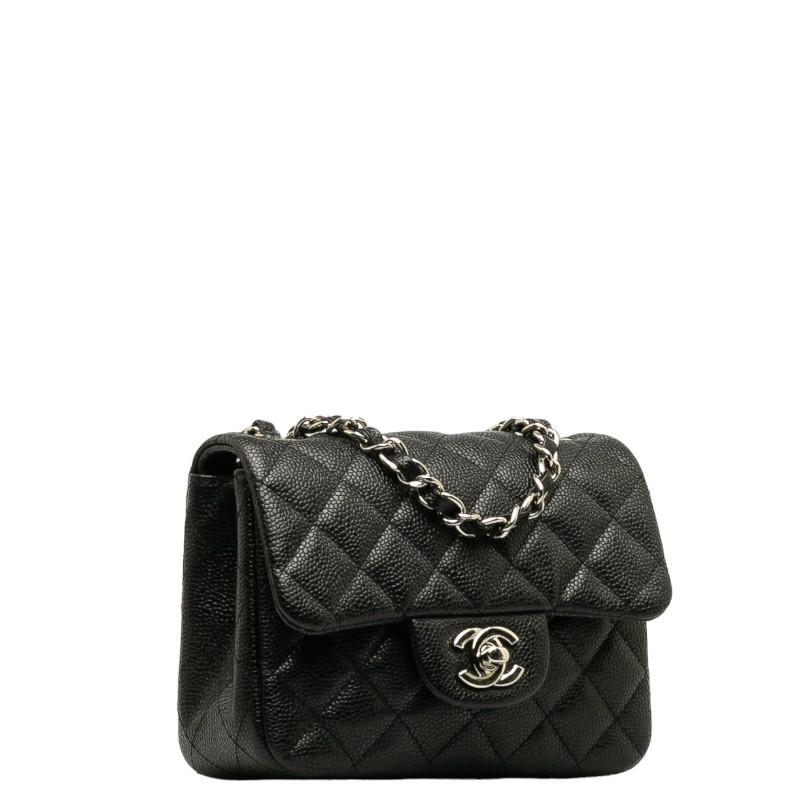 CHANEL　シャネル ミニマトラッセチェーンショルダー コットン ブラック CHANEL（シャネル） ミニ マトラッセ チェーン ショルダーバッグ