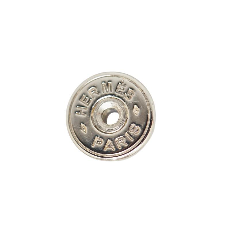 HERMES エルメス カーナビー ピアス シルバー ブラック メタル レザー  