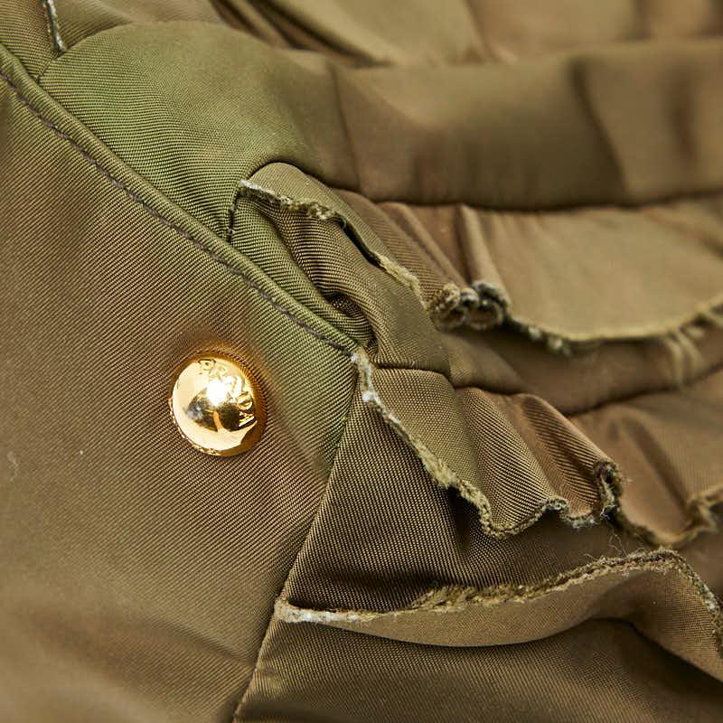 PRADA（プラダ） フリル ハンドバッグ トートバッグ BN1728 カーキ