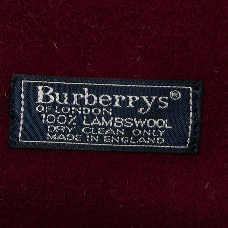 BURBERRY モノグラム マフラー レッド×ブラック BURBERRY（バーバリー） ロゴ刺繍 マフラー ワインレッド ボルドー