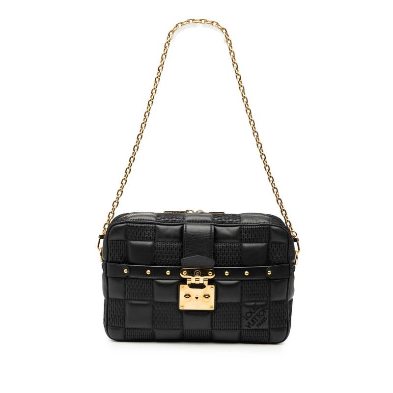 ルイ ヴィトン ダミエジャイアント トロカMM チェーン ショルダーバッグ M59114 ブラック レザー レディース LOUIS VUITTON 【中古】 LOUIS VUITTON（ルイ・ヴィトン） ルイ ヴィトン ダミエジャイアント