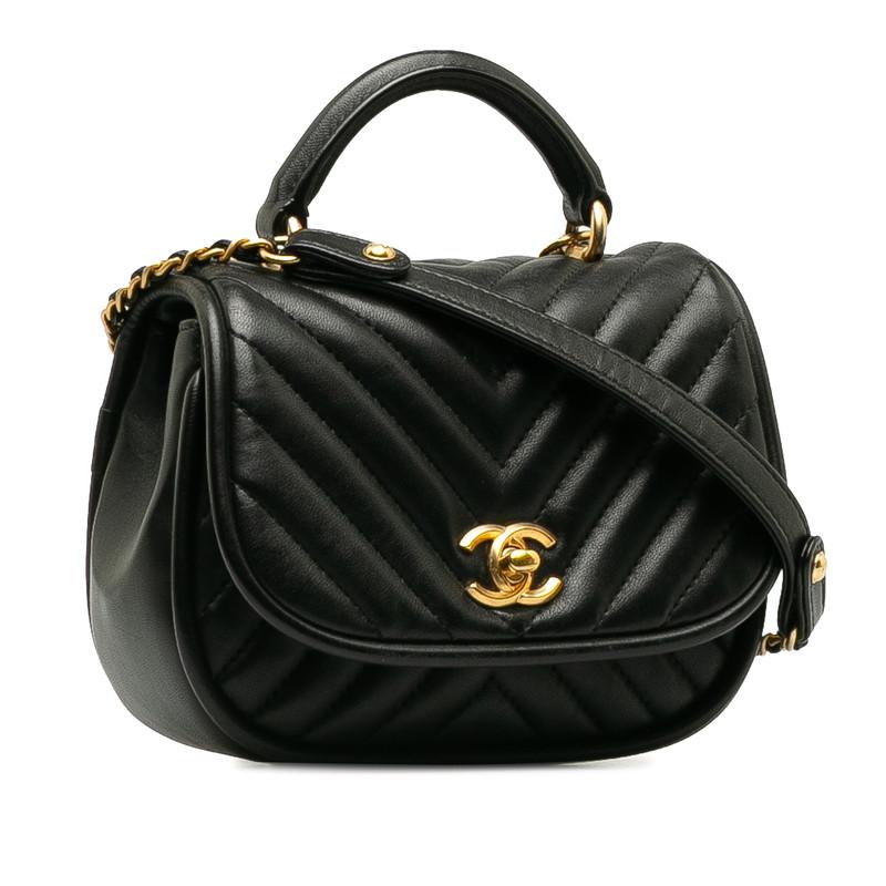 CHANEL シャネル ココマーク Vステッチ トップハンドル 斜め掛け CHANEL シャネル ココマーク Vステッチ トップハンドル 斜め掛け
