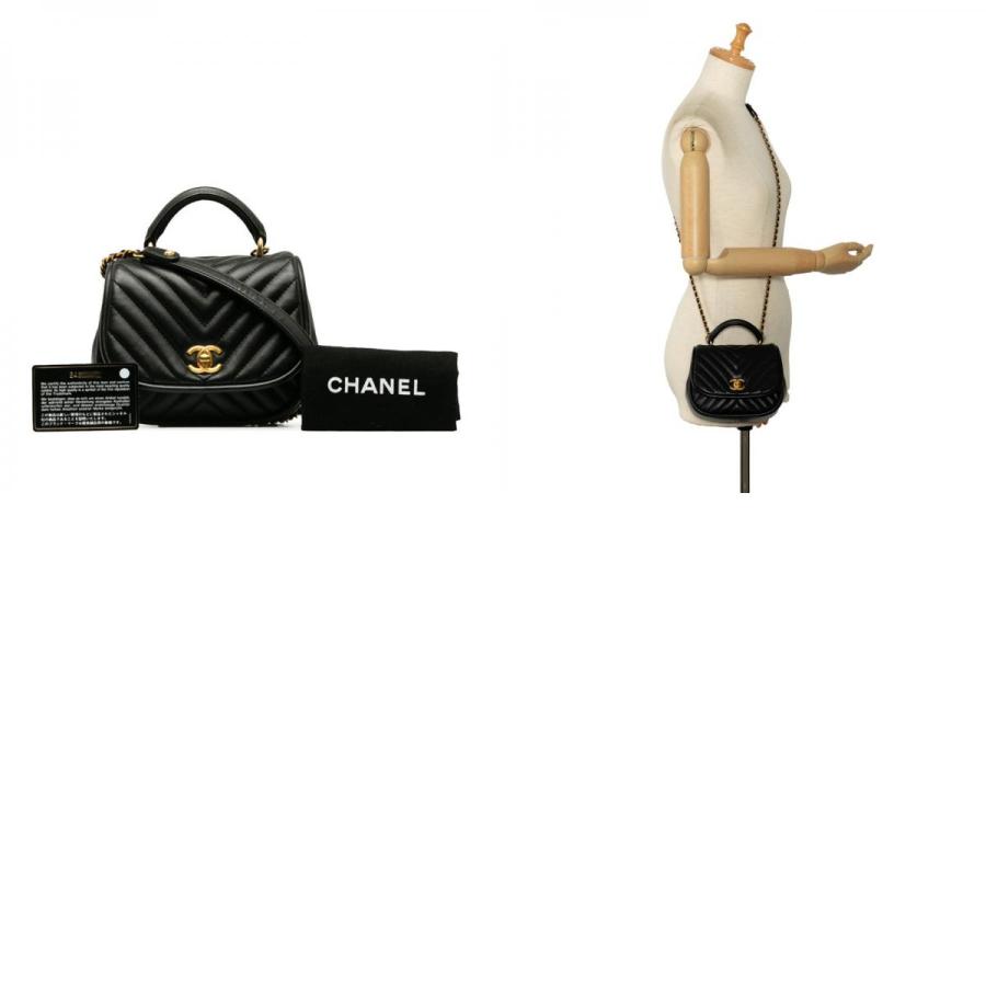 CHANEL シャネル ココマーク Vステッチ トップハンドル 斜め掛け