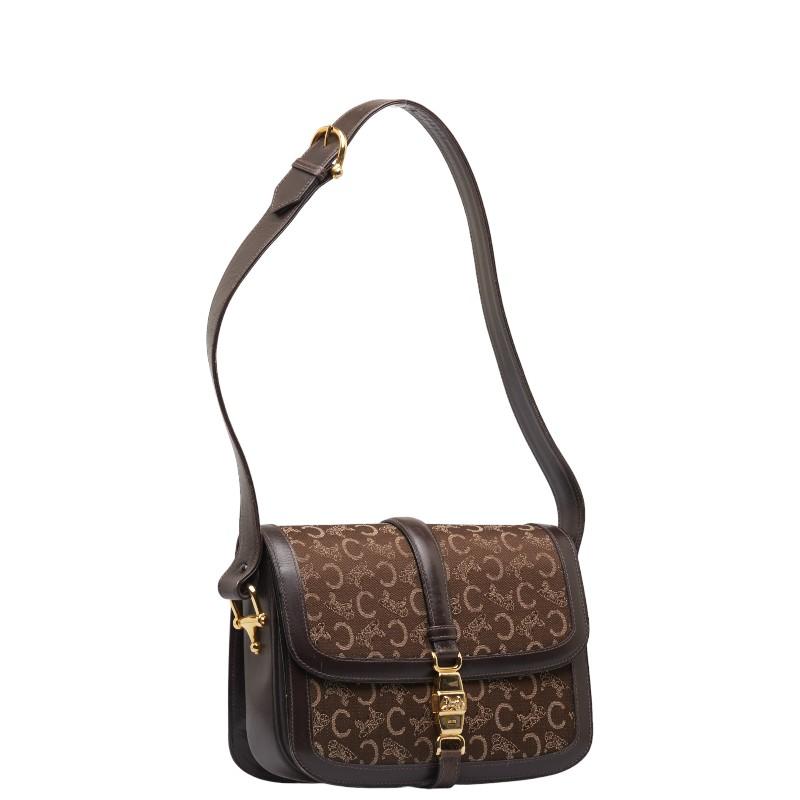 CELINE - CELINE セリーヌ ショルダーバッグ Cロゴ 馬車ロゴ ブラウン  