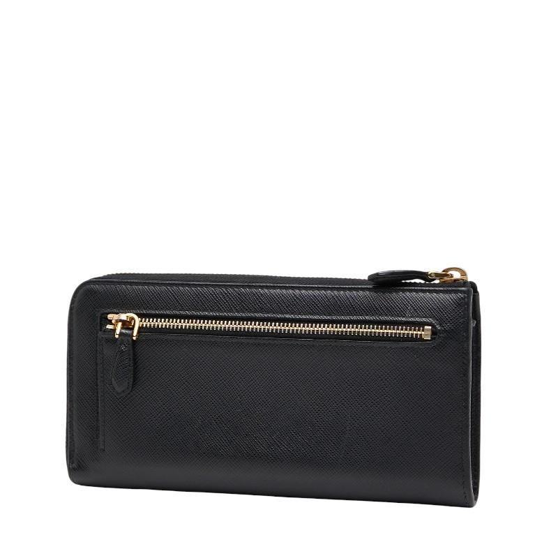 PRADA（プラダ） ロゴ 長財布 ブラック サフィアーノレザー レディース