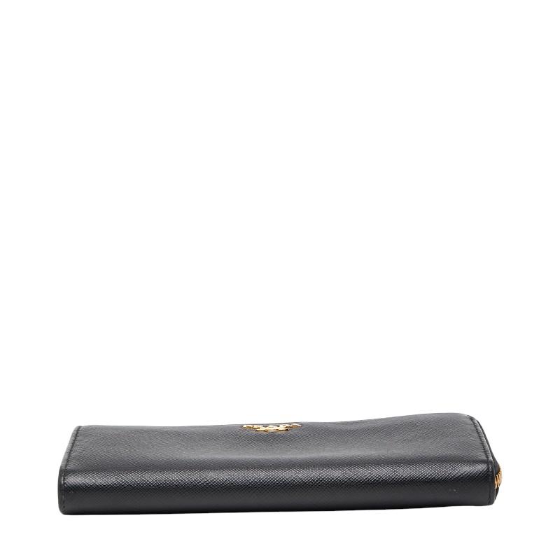 PRADA（プラダ） ロゴ 長財布 ブラック サフィアーノレザー レディース
