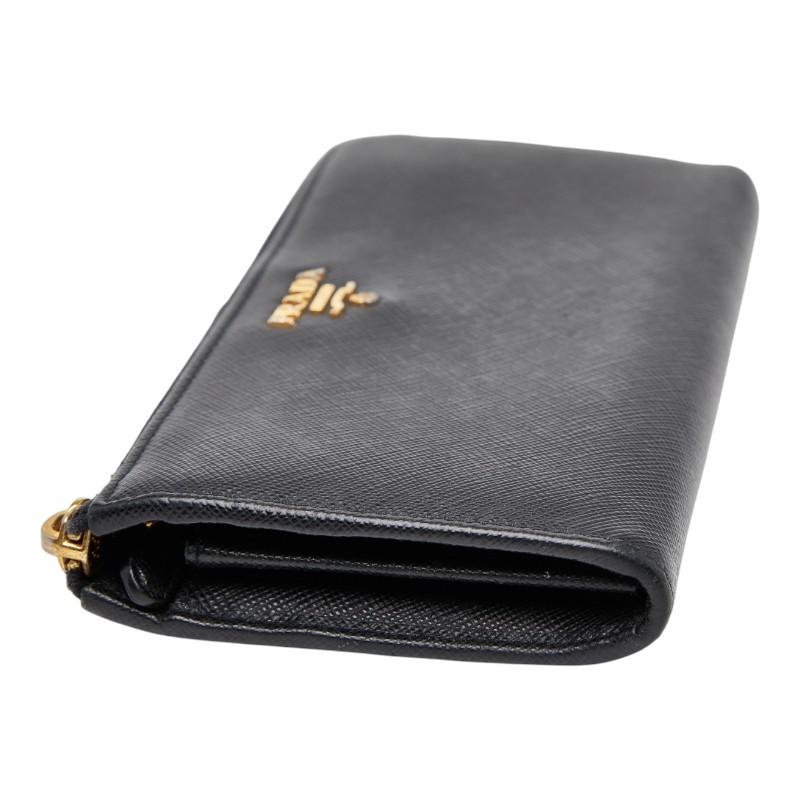 PRADA（プラダ） ロゴ 長財布 ブラック サフィアーノレザー レディース