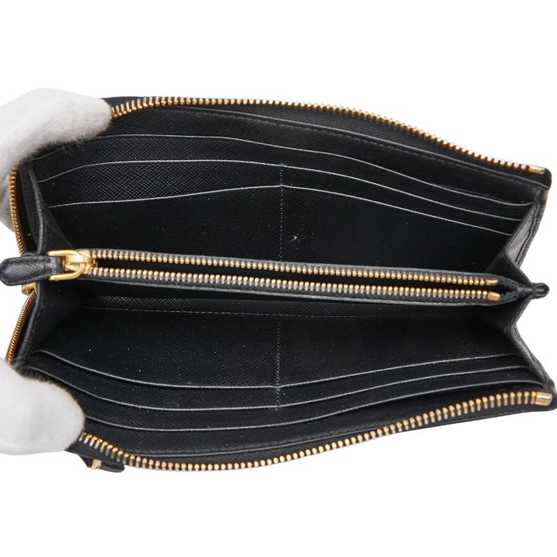 PRADA（プラダ） ロゴ 長財布 ブラック サフィアーノレザー レディース