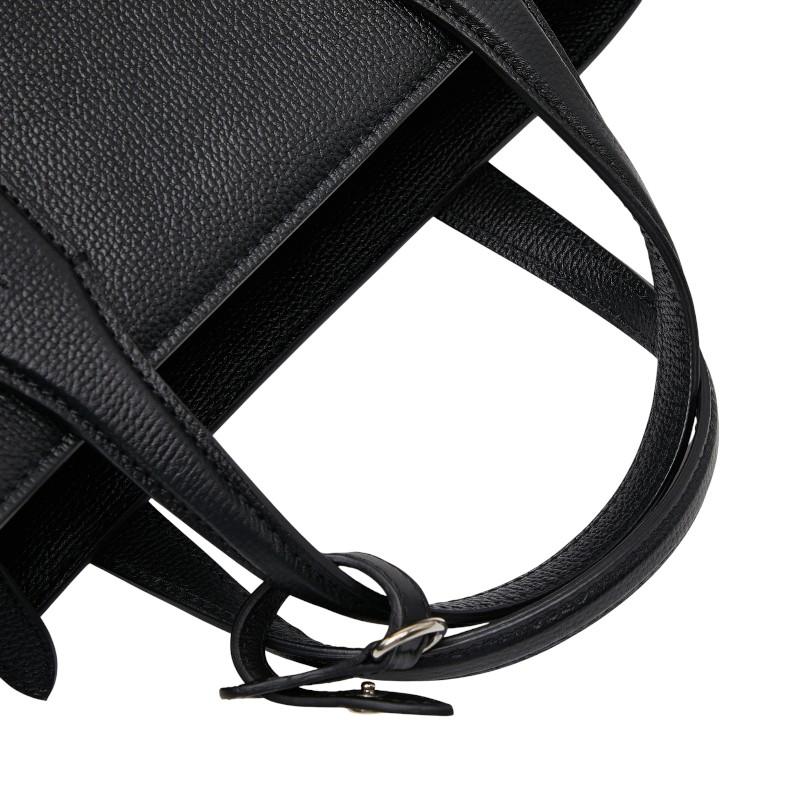 【美品】BURBERRY バナーバッグ ミディアム レザー ハンドバッグ 黒 BURBERRY（バーバリー） ミディアム バナー ショルダーバッグ