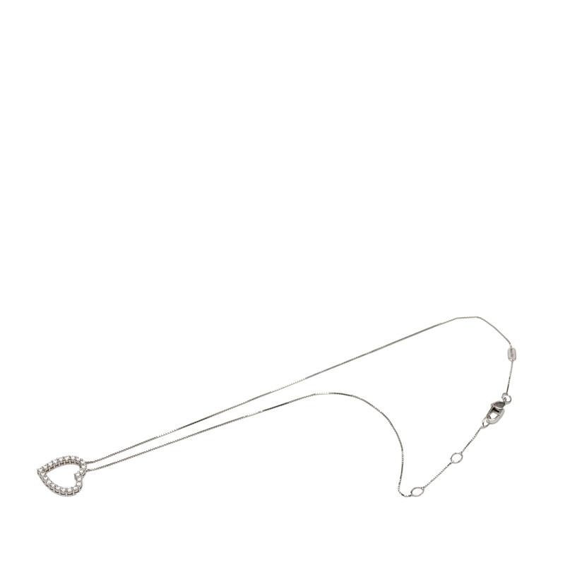 グッチ ハート モチーフ ダイヤモンド ペンダントネックレス K18WG ホワイトゴールド レディース GUCCI 【中古】_2